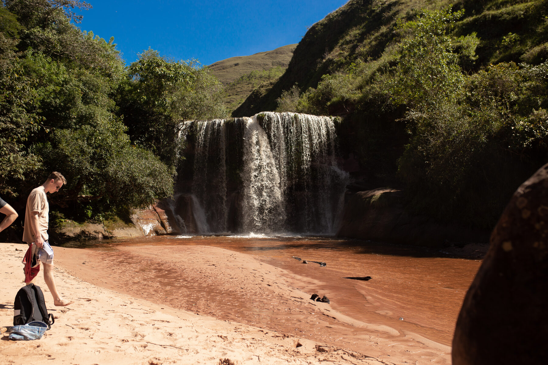 A waterfall on the walk outside town